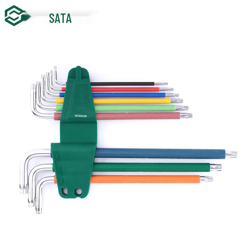 SATA Rainbow Series 9-Piece Extra Long Torx Hex Key Wrench Set