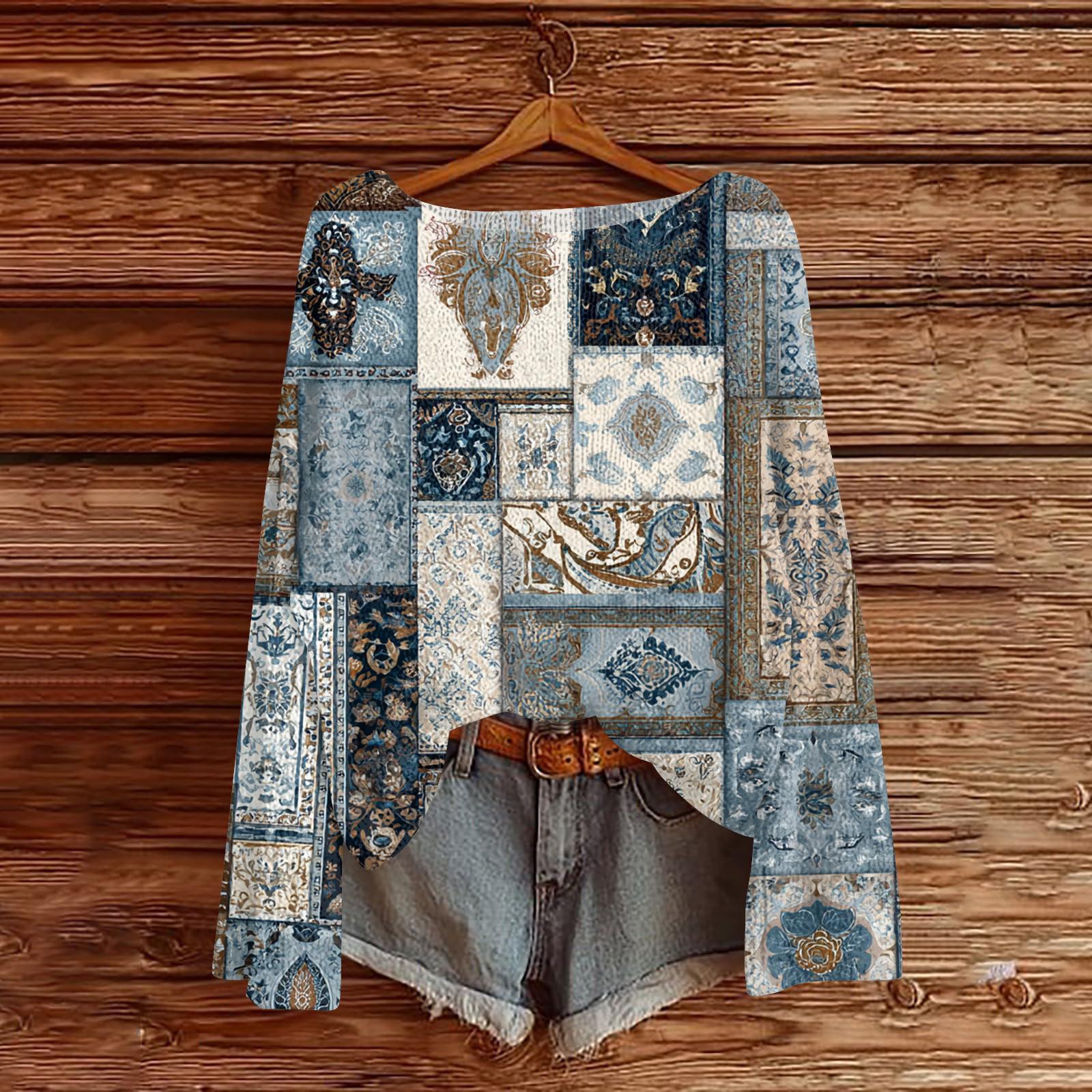 

Женский легкий свитер повседневный с длинным рукавом вязаный винтажный с цветочным принтом пуловер L