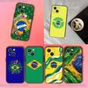 Brazil Brazilian Flag Phone Case For iPhone 17,16,15,14,13,12,11,Pro,XS,Max,XR,Plus,E,SE4,Mini Black Soft Cover