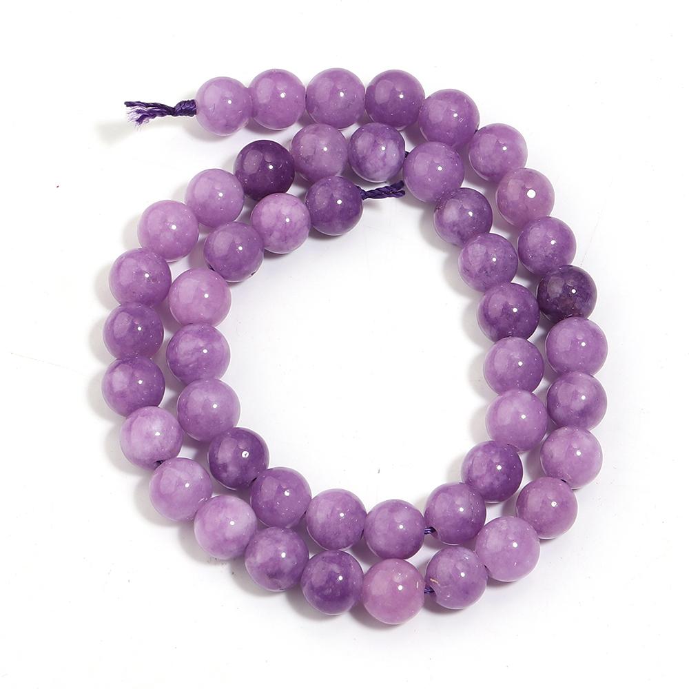 6 8 10mm Natural Stone Chalcedony Beads Light Purple Round Loose Spacer Beads For Jewelry Making DIY Necklace Bracelets Findings