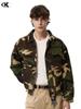 11KN Unisex Retro Camouflage Military Workwear Jacket: Slimming, Short, Wide Shoulder, Loose Fit Streetwear.