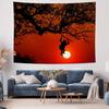 Tree Shadows at Sunset Wall Hanging  Romantic Landscape Decorative Wall Tapestry