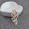Color for Girl Dress Accessories Crystal Rhinestone Musical Note Brooch Pins Scarf Buckle Pearl