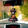 Halloween Witch Car Pendant Pumpkin Lanterns Bat Elements Rearview Mirror Ornament Gothic Tabletop Hanging Accessories