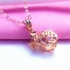 Exquisite Russian Purple Gold Plated Rose Gold Color Gold Plated Money Bag Pendant Classic Fortune Fashion Temperament Collarbone Chain