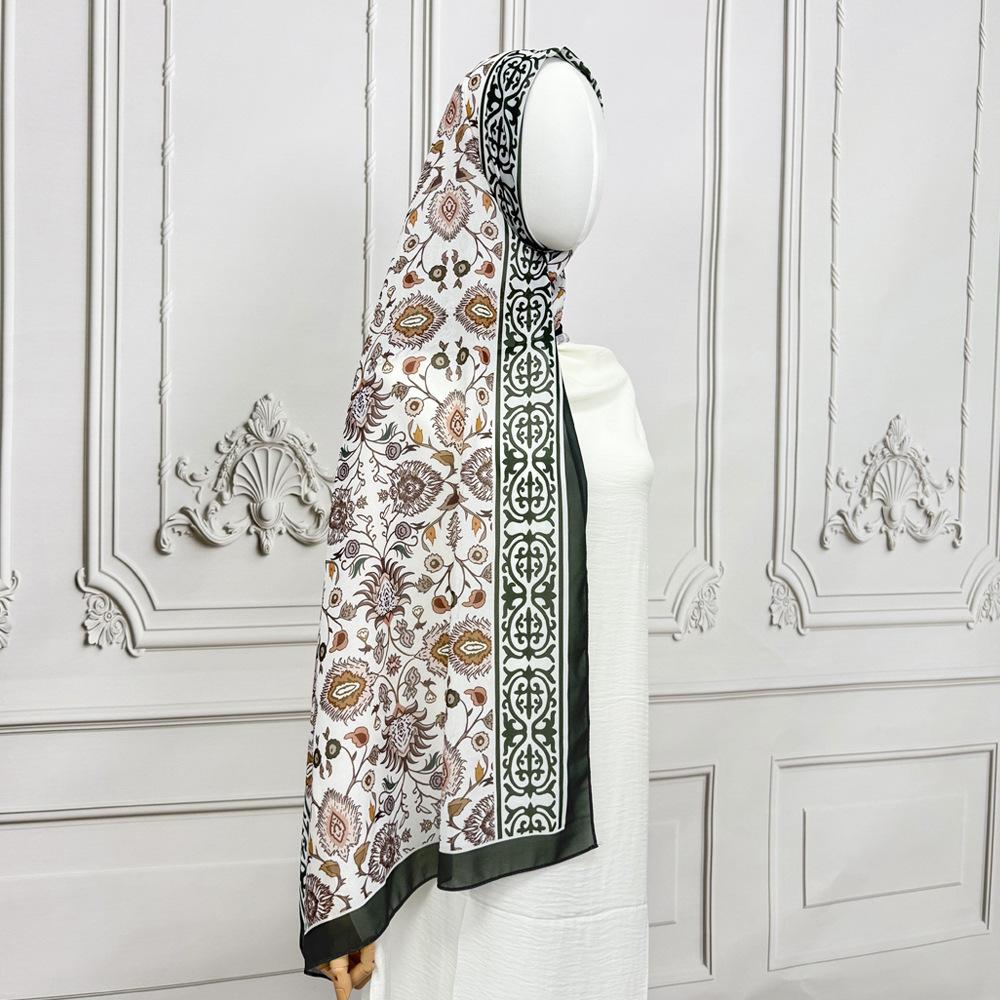 

Muslim Print Floral Chiffon Hijab Scarf Women Long Solid Color Head Wrap For Women Hijabs Scarves Ladies Muslim Veil 170*70Cm