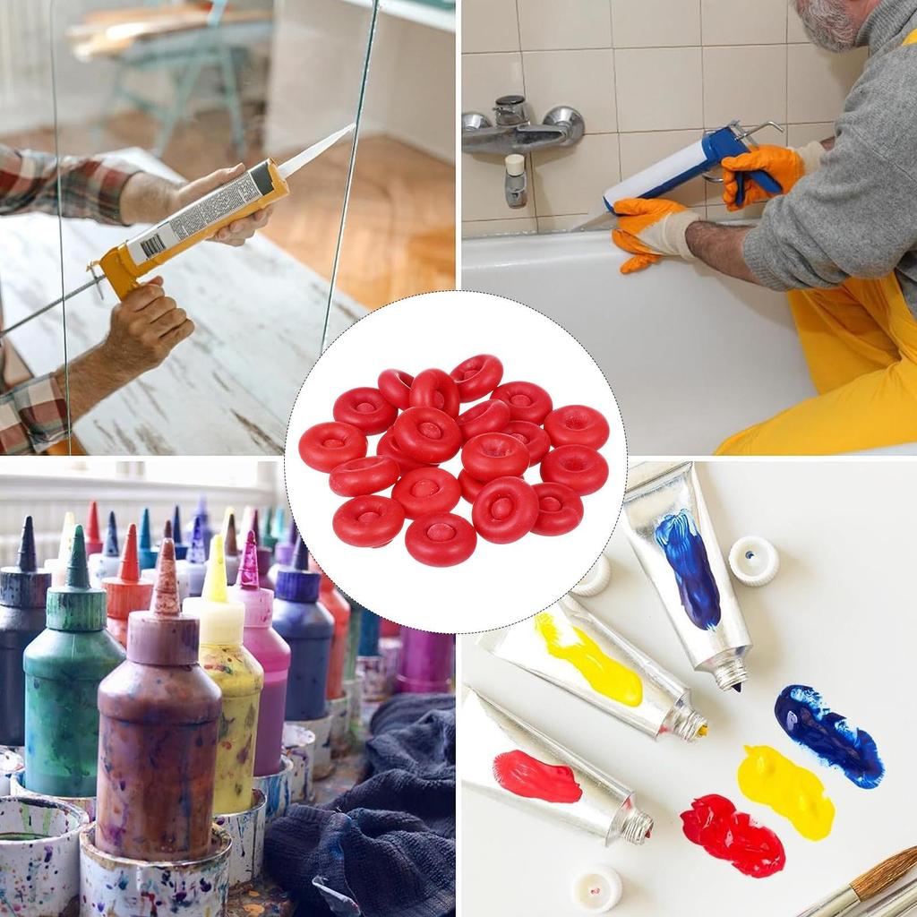 20 Stück Dichtstoffkappen Glasleimspitze Verschlusskappen Kartuschenklebermündung Schutzabdeckung Dichtstoffpistolen Düsenkappen Dichtstoffsparende Kappen