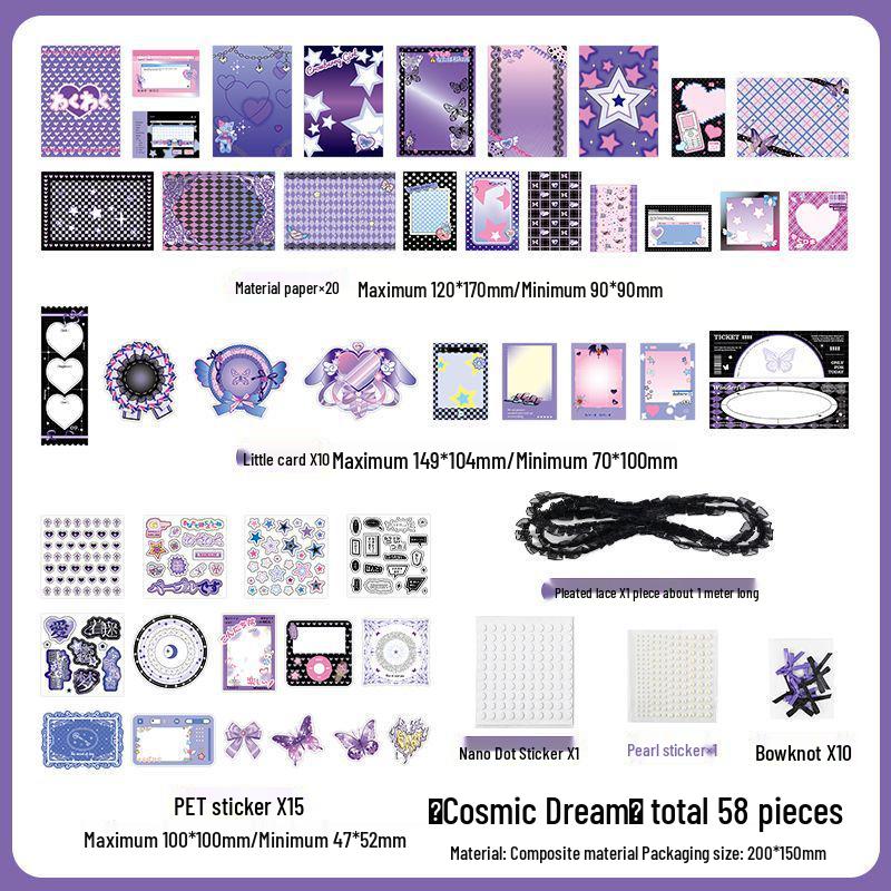 Happy Ribbon Lace Ita Bag: Red Paper Background, Beauty Stickers & Punch Board