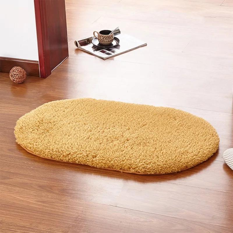 Antislip Badkamermatten Geheugenschuim Badkleed Ellipsvormige Matten Zachte Waterabsorberende Badmatten Toiletvloer Deuropening Kleed Dikke Tapijten