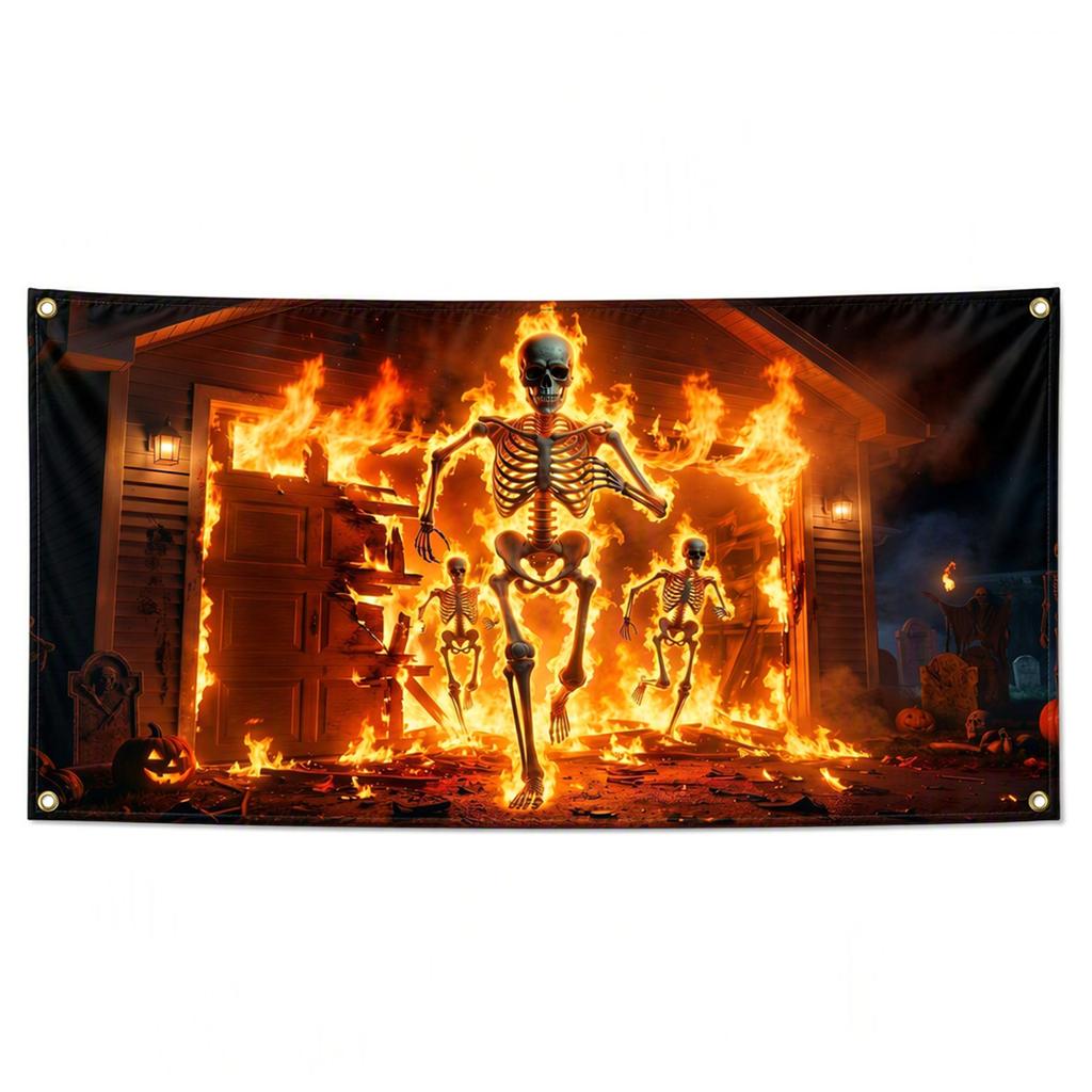 Halloween Garage Door Cover Banner Large Hanging Backdrop Halloween Outdoor Hanging Banner for Outdoor Indoor Wall Decor