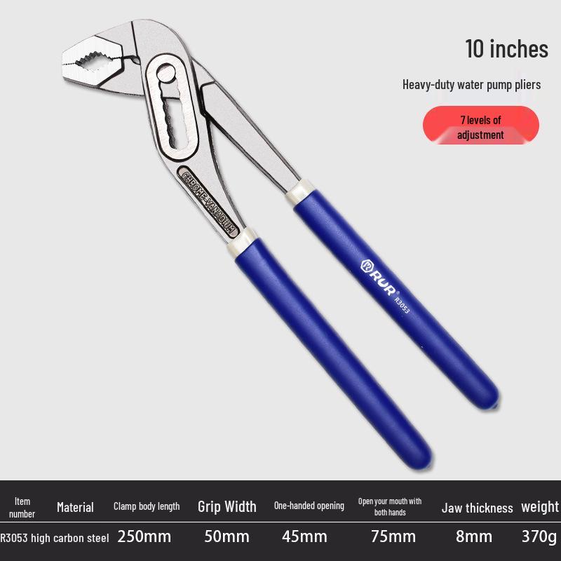 Adjustable Multifunctional Water Pump Pliers - Universal Large Opening Pipe Wrench with Movable Locking Mechanism.