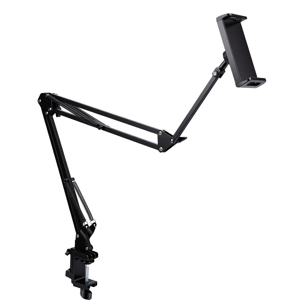 Tablet Stand for Desk Adjustable 360 degrees  Rotation Foldable Arm Flexible Tablet Holder with Remote Control for