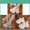 Dad Shoes Women Spring Casual Thick Sole Mesh Sneakers With Cross Strap For Trendy Comfort