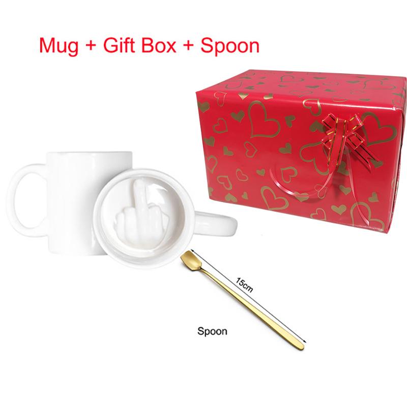 Creative Design White Middle Finger mug,Novelty Style Mixing Coffee Milk Cup Funny Ceramic Mug 300ml Capacity Water Cup