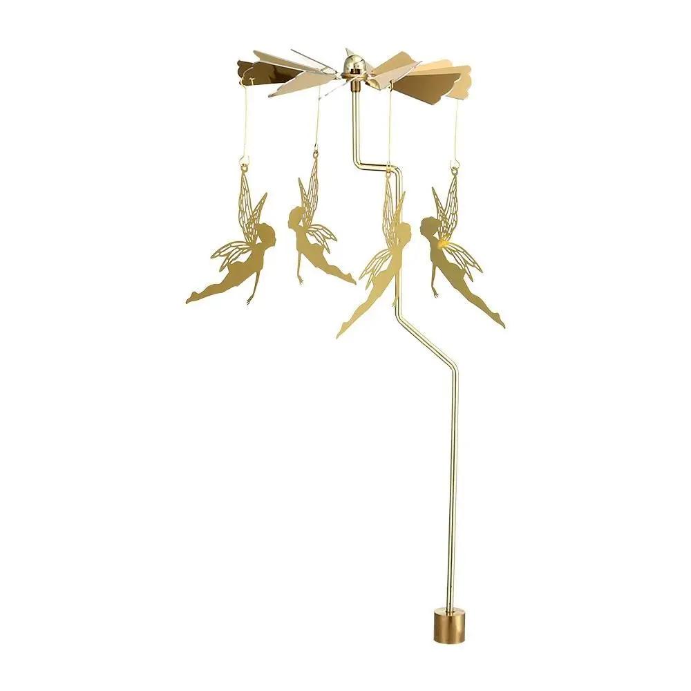 Gold Romantic Rotating Spinning Candle Holder Wedding Party Home Decoration Metal Tealight Candlestick Home Decor