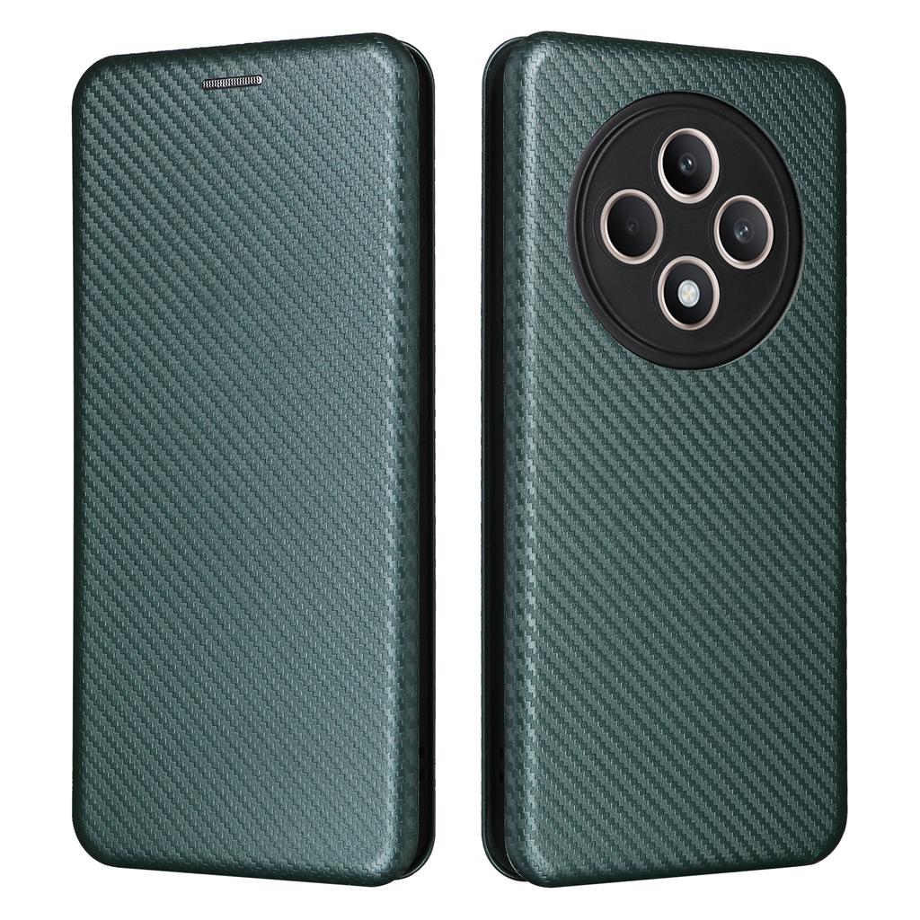 For Oppo Reno12 F 5G Case Carbon Fiber Texture Leather Phone Cover with Card Slot