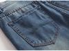 Men's Slim Fit Straight Jeans with Cat Whisker Distress, Large Sizes Available