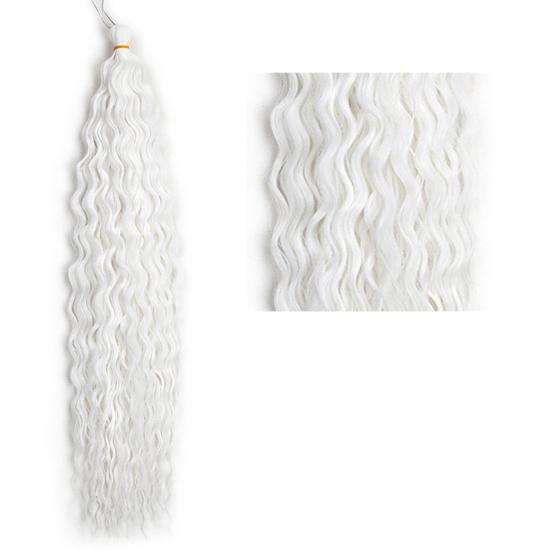 Women Long Curly Hair Bundles Natural Looking Fluffy Crochet Boho Braids Braiding Hair Deep Wave Synthetic Ponytail Hair Extension