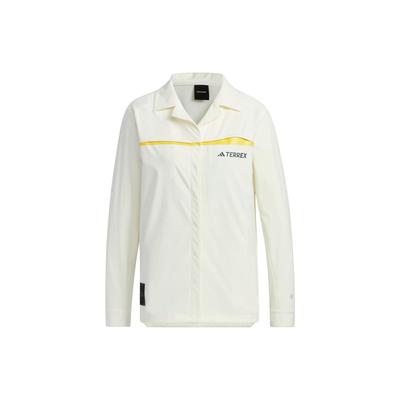X Colaboração National Geographic Camisa de Manga Comprida com Estampa de Letras para Esportes ao Ar Livre Camisas Femininas Branco-Jade IC1995