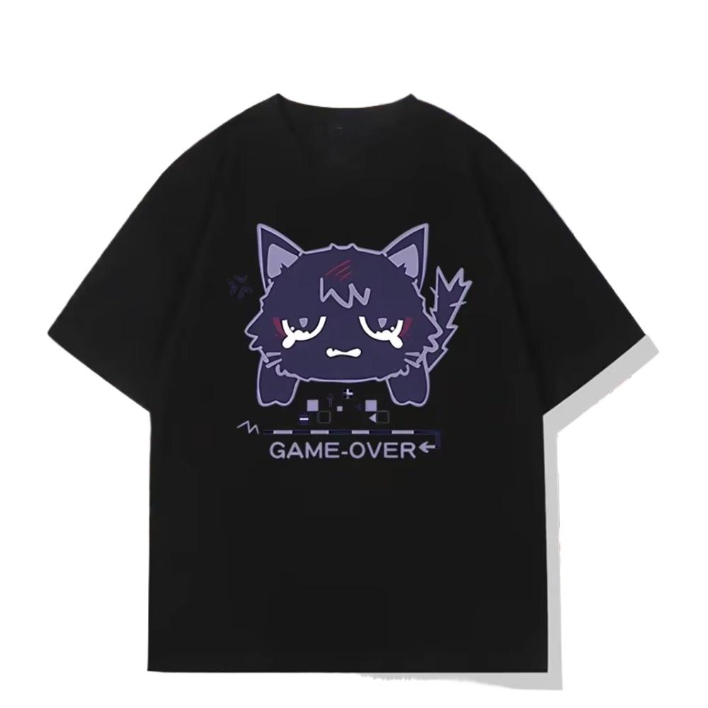 

Genshin Impact Scaramouche Cat T Shirt Unisex Women Clothing Harajuku Halloween Tops Vintage Unisex Cotton Graphic T Shirts XL