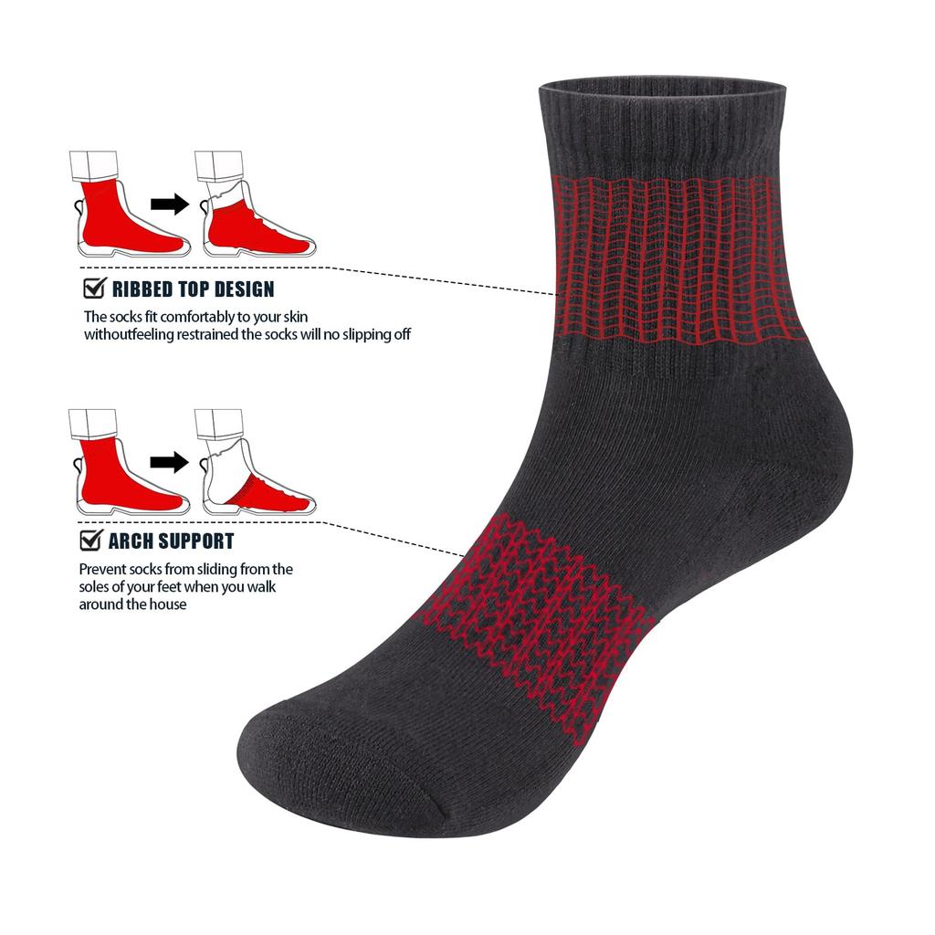 Black Sports Quarter Premium Casual Short Socks for Sizes Set of 5 Pairs [YUEDGE] Women's Socks, Cotton, Breathable, Sweat-Absorbing, Odor-Resistant,