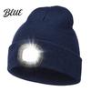 Unisex Outdoor Winter Accessory LED Hat with Light USB Rechargeable Headlamp Skull Cap Hiking Warm Cap Light Knitted for Men Women Gear Hands Free