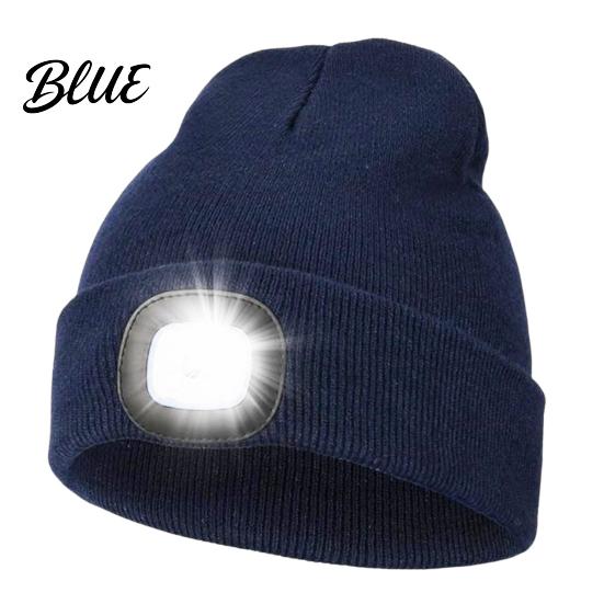Unisex Outdoor Winter Accessory LED Hat with Light USB Rechargeable Headlamp Skull Cap Hiking Warm Cap Light Knitted for Men Women Gear Hands Free