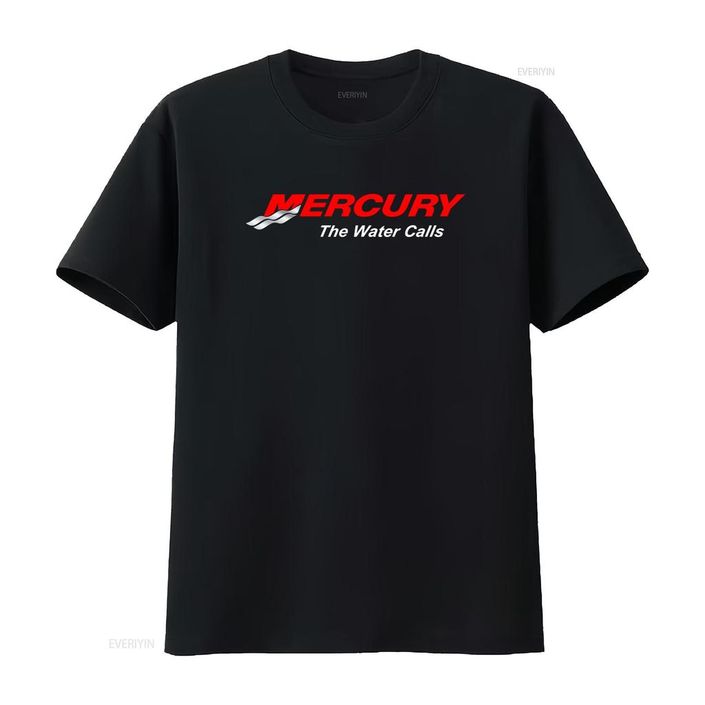 Mercury Marine Boats Logo Outboards Mercruiser T Shirt The Water Calls vintage Washed Breathable Versatile Comfortable