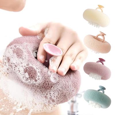 Round Sunflower Shower Ball Super Soft Bath Massage Bath Ball With Suction Cup Brush Bath Towel Mud Sponge Bathroom Accessories