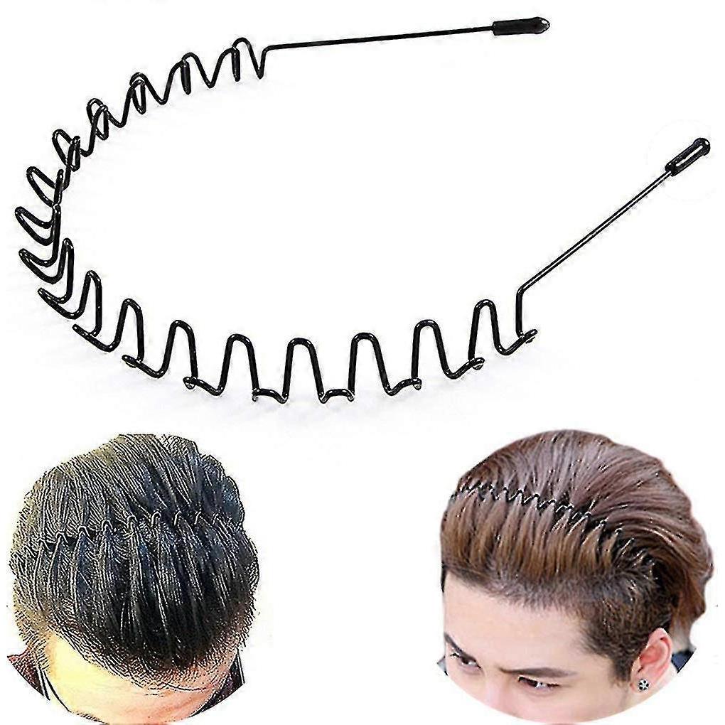 Hair Bands For Men Women"s Headbands, Unisex Black Wavy Spring Sports Headband For Men"s Hair Band Hoop Clips Women Accessories Simple Elastic Non Sli