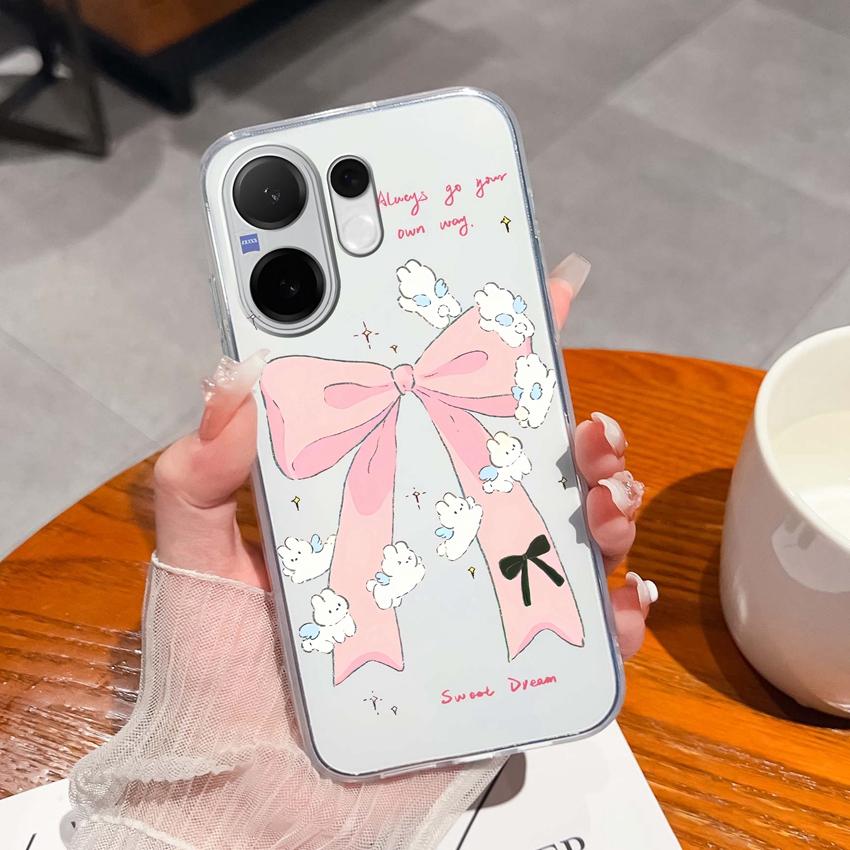 Casing For Vivo V60 V40 Lite V30e Y38 Y39 Y78 X200 Ulta X200s Case Cute Rabbit Panda Dog Back Covers TPU Silicone Soft Clear Phone Bags For Vivo Shell
