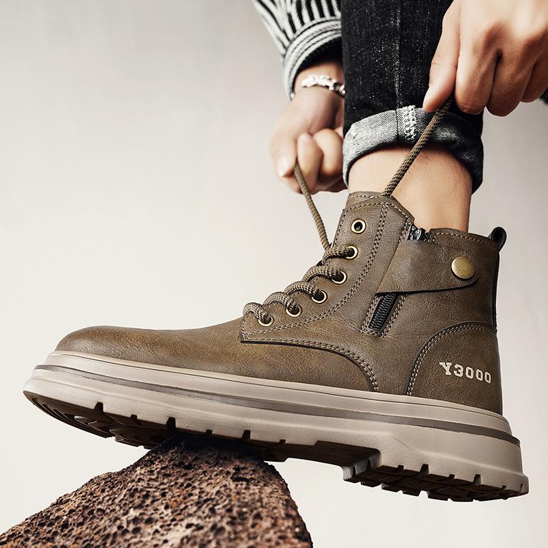 Martin Boots New Winter British Style Retro High-top Platform Leather Boots Short Boots