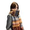 Striped Scarf New Autumn and Winter Women's Korean Version Versatile Double-sided Thickened Warm Scarf Student Dual-purpose Shawl