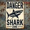 Vintage Žralok Kovové Nástěnné Umění Retro Dekorace Garáže Baru Plechová Cedule 8x12 Palců