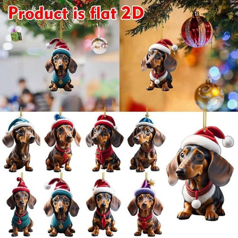 Hanging Pendant Car Xmas Tree Ornament Dog Ornaments Hanging Dog Hanging Pendant For Pet Lovers Christmas Seasonal Display