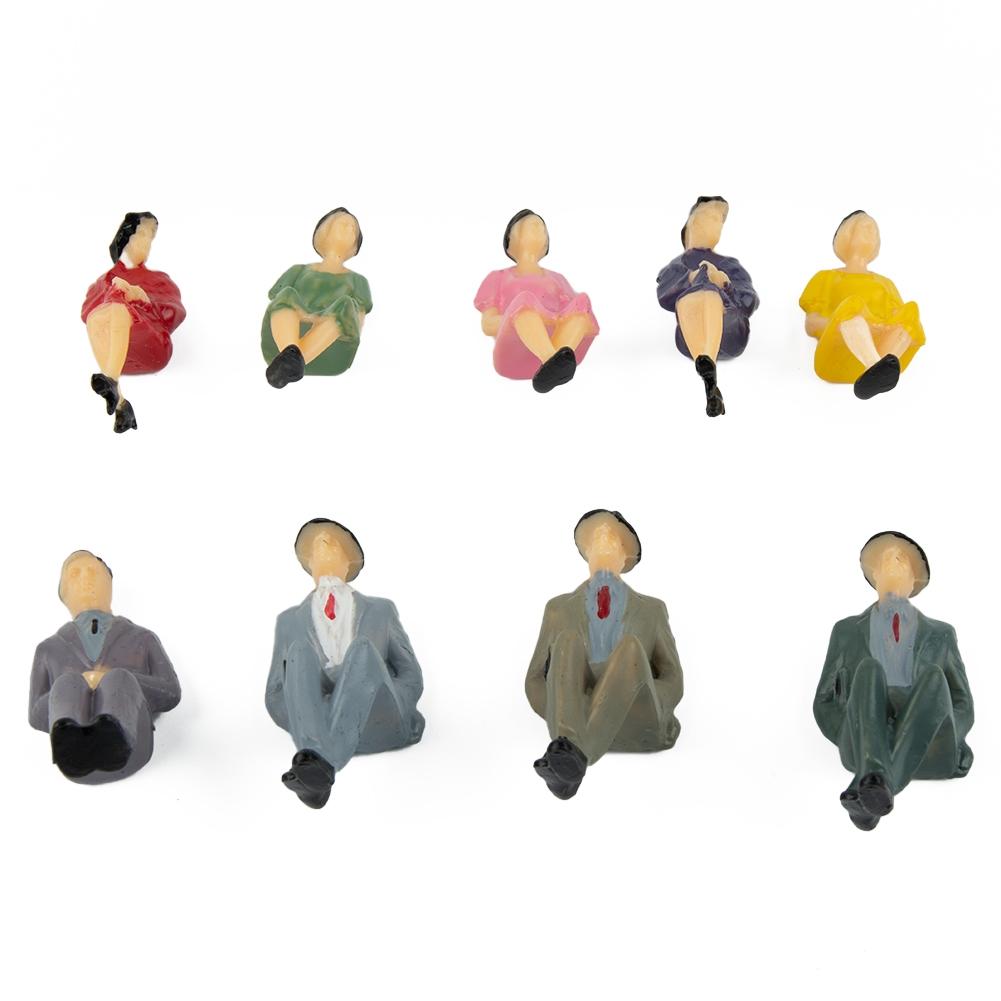 Multicolor Sitting Figures Painted People Sitting 20x44x34 Mm