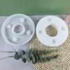 Round Candle Holder Molds 4 Hole Pillar Candle Base Molds for DIY Candle Holder Gypsum Ornaments Christmas Gift