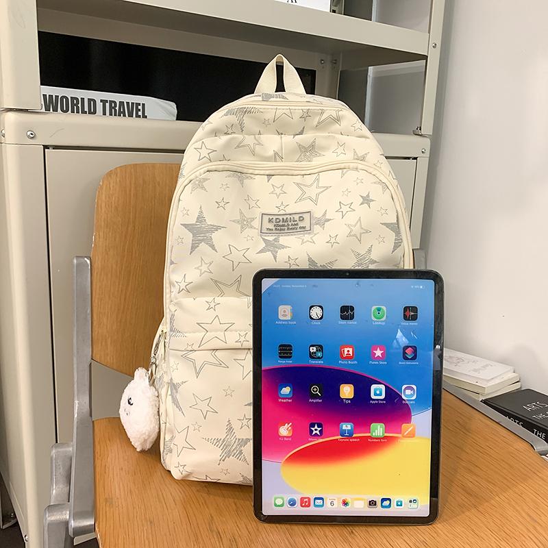 Zaino Scolastico per Studente delle Medie Zaino da Viaggio da Uomo a Grande Capacità con Stampa a Stelle da Donna