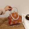 Pearl Embroidery Banquet Bag Horse Printed Hanfu Clutch Bag Retro Wrist Bag  Women