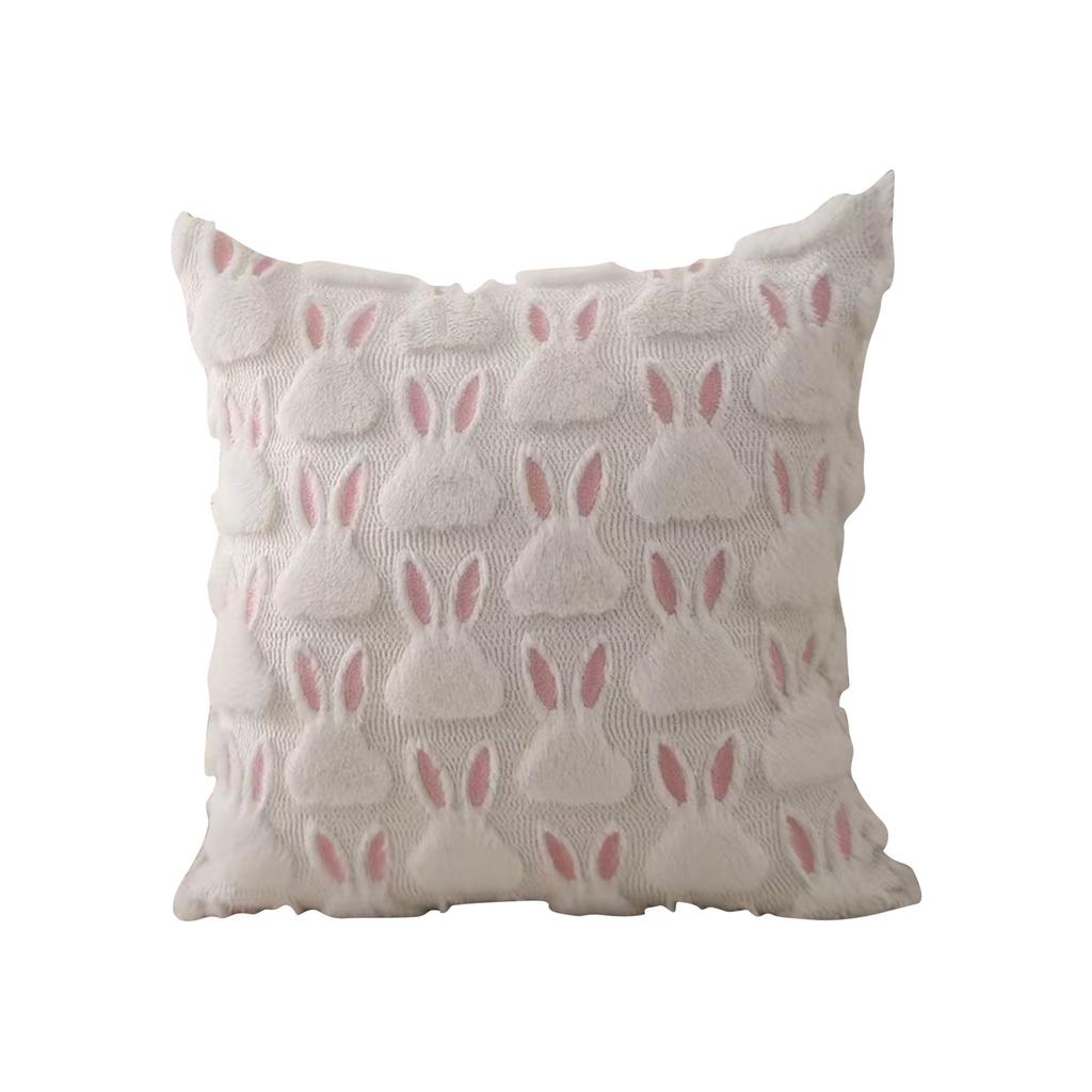 45x45cm Easter Rabbit Pillowcase Cozy Sofa Cushion Cover Office Backrest Lumbar Pillow Cover For Stylish Home Bedroom Decor