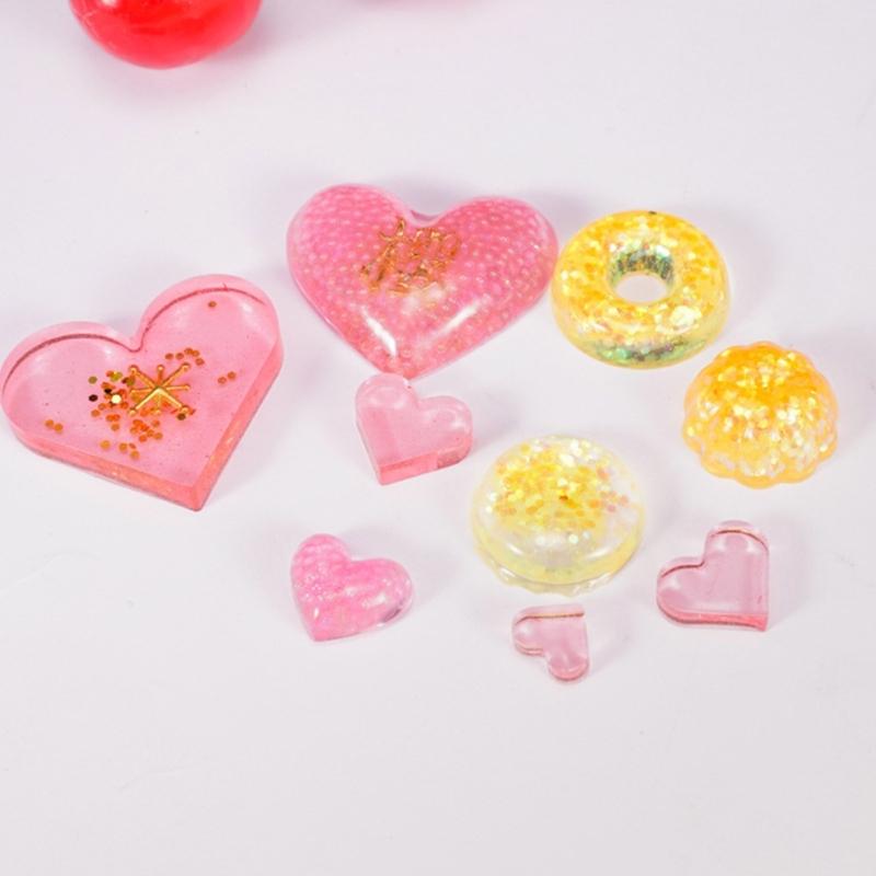 Heart Resin Mold Keychain Silicone Mold Heart Shaped Earring Mold Resin Pendant Mold for DIY Crafts Jewelry Casting Mold