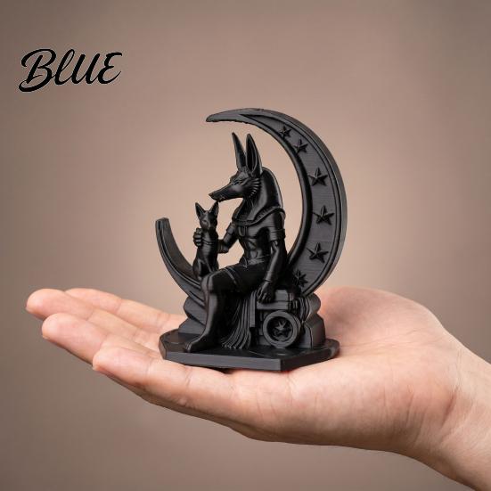 Low-key High-end Decoration 3D Printed Anubis Moon Figurine, Ancient Egyptian Mythology Statue, Frosted Texture Decor Dark Style Wolf Desk Ornament,