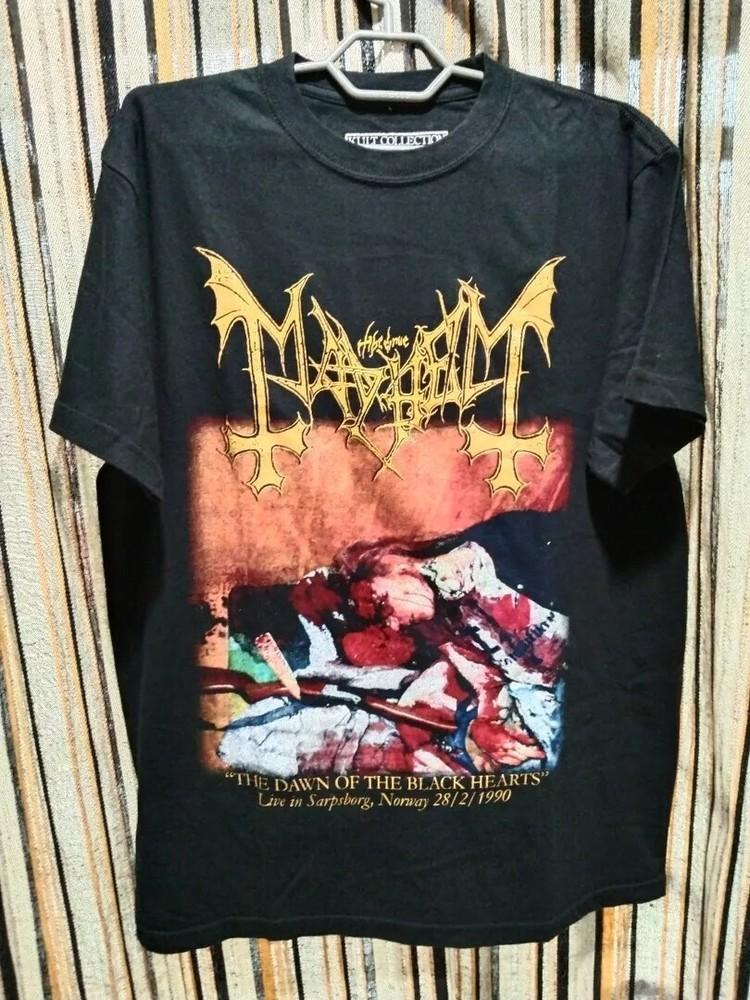 

Футболка с коротким рукавом Mayhem Band, черная, хлопковая, унисекс, мужская, женская, S-5XL, унисекс S