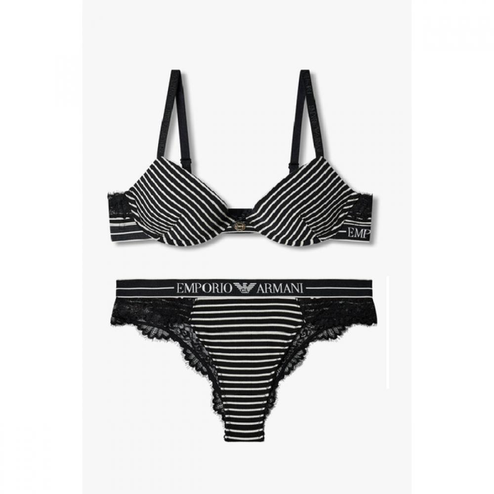 Emporio Armani Женский пуш-ап бюстгальтер   Бразильский комплект из трусиков 0825185530  0825111530 75D/M(95)