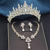 3Pcs Bridal Crown Jewelry Sets Luxury Tiaras and Earrings Necklace Set for Women Bride Wedding Dress Crown Sets Prom Gifts