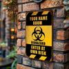 Enter At Your Own Risk Biohazard Warning Tin Sign 8x12in Hazardous Area Danger Zone Metal Wall Decor Industrial Lab Safety