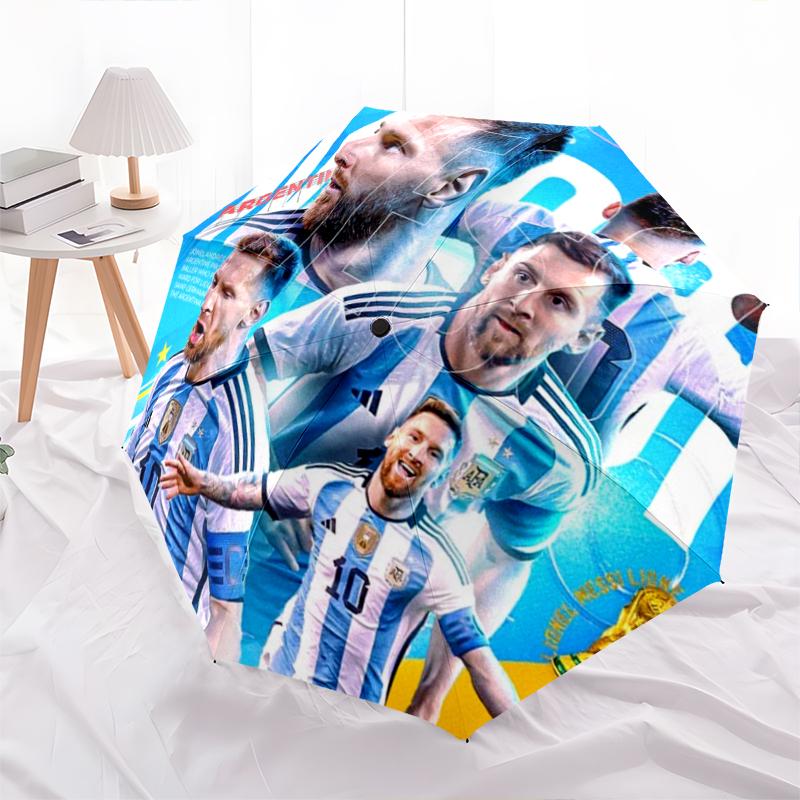 Lionel Messi Argentina Legend Folding Umbrella Suitable For All Seasons 8 Paraphenoid Bones Outdoor Sun Umbrella Light