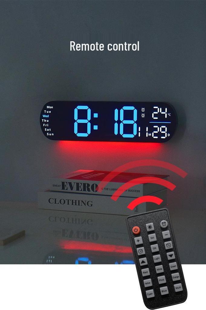Multifunctional LED Wall Clock: Large Digital Display with Alarm & Timer for Living Room (Model 5502)