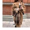 Women's Mid-Length Pink Double-Faced Wool Coat - 2025 Korean Autumn/Winter Style
