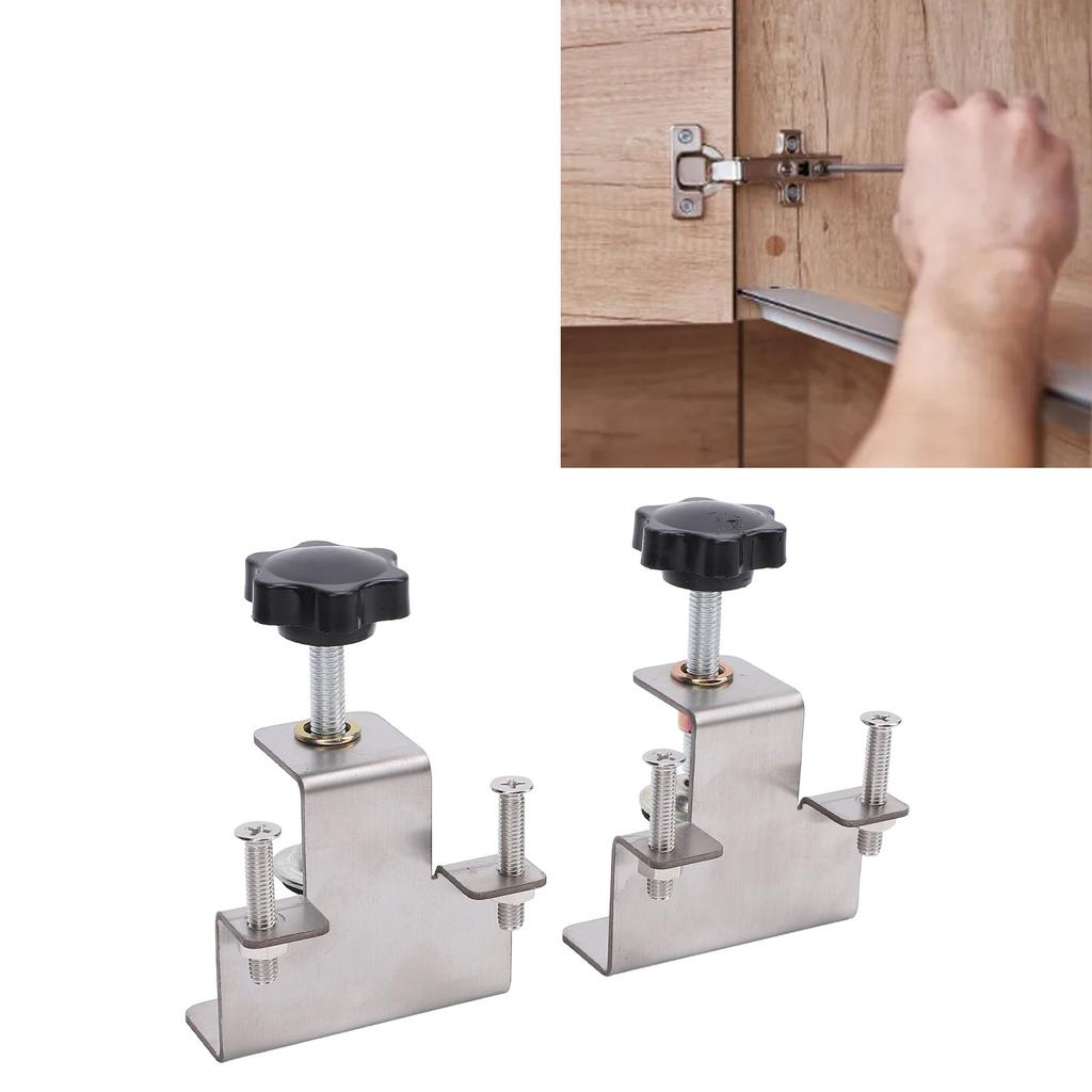 2PCS   Cabinet Clamp Stainless Steel Anti Slip Drawer Front Installation Clamps for Accurate Positioning Woodworking